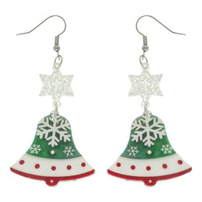 Truedames Christmas Bell Acrylic Dangle Earrings In Green