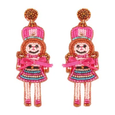 Truedames Christmas Nutcracker Dame Beaded Post Earrings In Multi