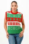 Truedames Christmas Vest Sweater In Green