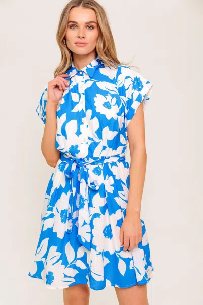 Truedames Citrus Crush Blue Woven Mini Dress