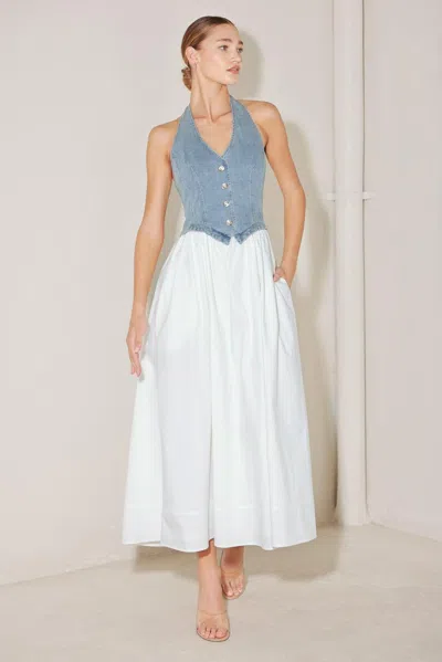 Truedames City To Coast Woven Midi Dress In Multi