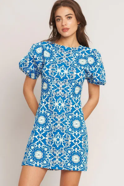 Truedames City Vibe Woven Mini Dress In Blue
