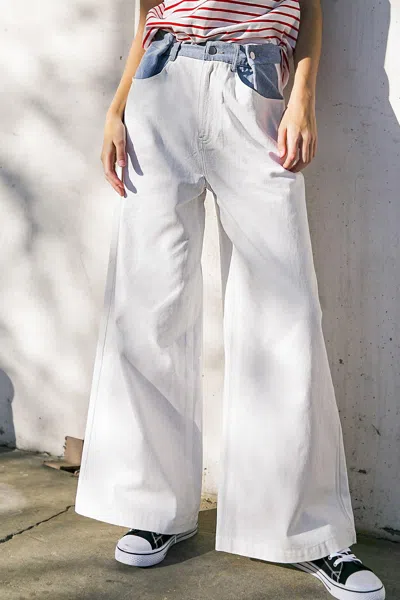 Truedames Claim To Fame Denim Twill Pants In White