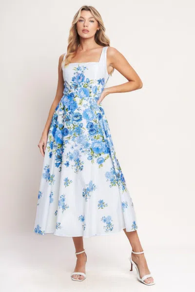 Truedames Classic Bloom Day Woven Midi Dress In Multi