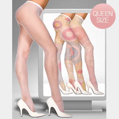 Truedames Classic Fence Net D. I.y Pantyhose Tights In White
