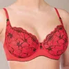 Truedames Classic Full Coverage Lace Bra In Red