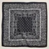 Truedames Classic Paisley Pattern Printed Square Silky Satin Scarf In Black