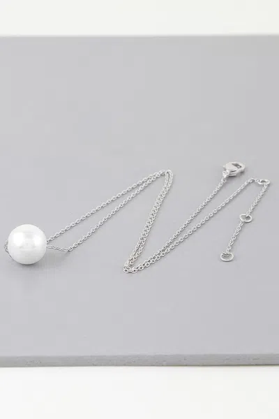 Truedames Classic Pearl Pendant Necklace In Silver