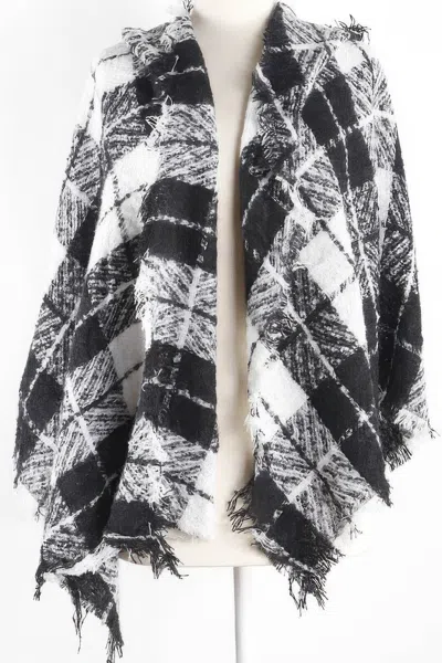 Truedames Classic Plaid Winter Scarf In White