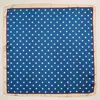Truedames Classic Polka Dot Square Silky Satin Scarf In Blue
