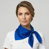 Truedames Classic Solid Silk Feel Square Scarf In Blue