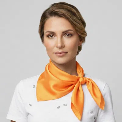 Truedames Classic Solid Silk Feel Square Scarf In Gold