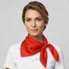 Truedames Classic Solid Silk Feel Square Scarf In Red