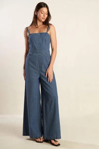 Truedames Clean Girl Denim Jumpsuit In Blue