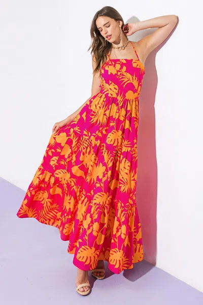 Truedames Close To Your Heart Woven Maxi Dress In Pink