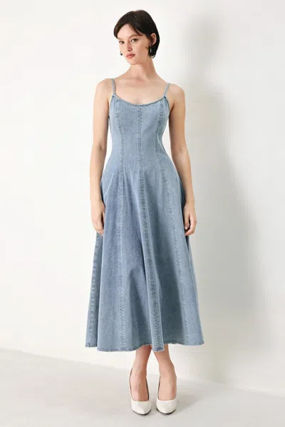 Truedames Cloud Ninette Denim Midi Dress In Blue