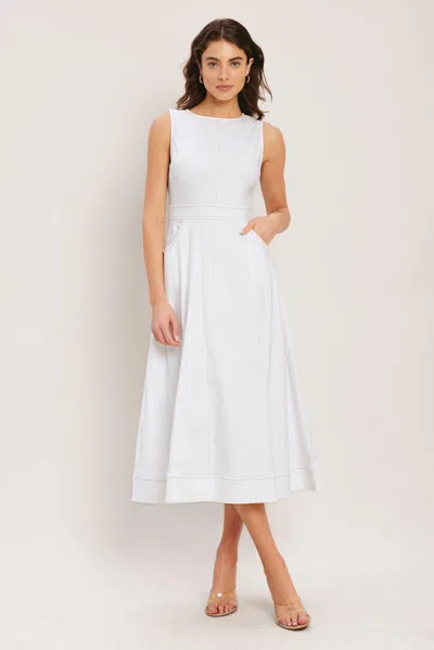 Truedames Cloudlight Summer Woven Midi Dress In White