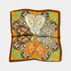 Truedames Clover Printed Square Silky Satin Scarf Shawl In Multi