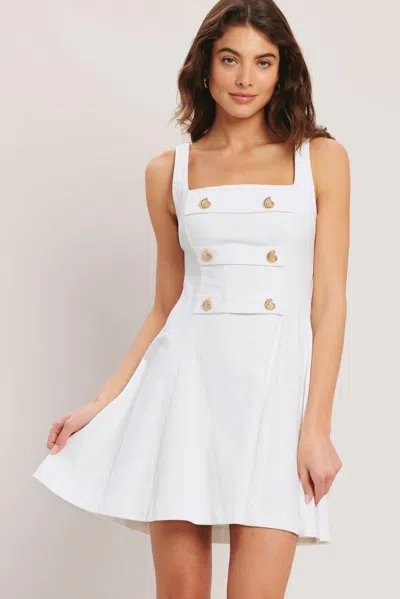 Truedames Coastal Chic Woven Mini Dress In White