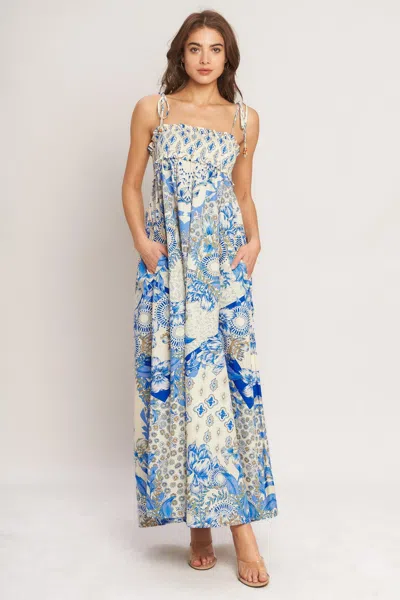 Truedames Coastal Dream Woven Maxi Dress In Blue