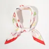 Truedames Coastal Watercolor Seashell Starfish Pattern Printed Square Silky Satin Bandana Scarf In Multi