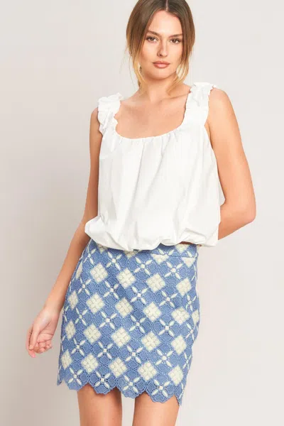 Truedames Coastal Woven Lace Mini Skirt In Multi