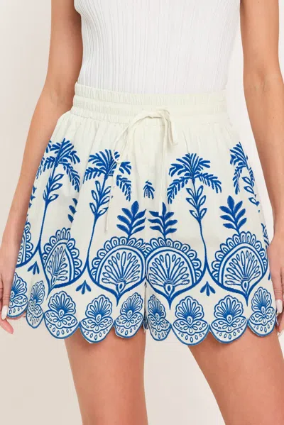 Truedames Coastline Palm Woven Shorts In Blue