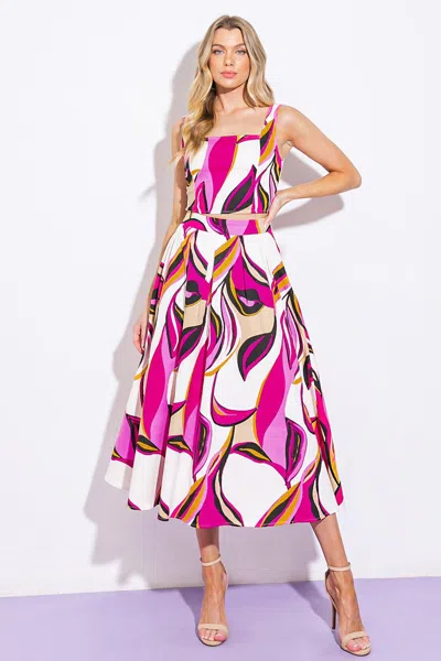 Truedames Cocktail Club Woven Twill Top And Skirt In Multi