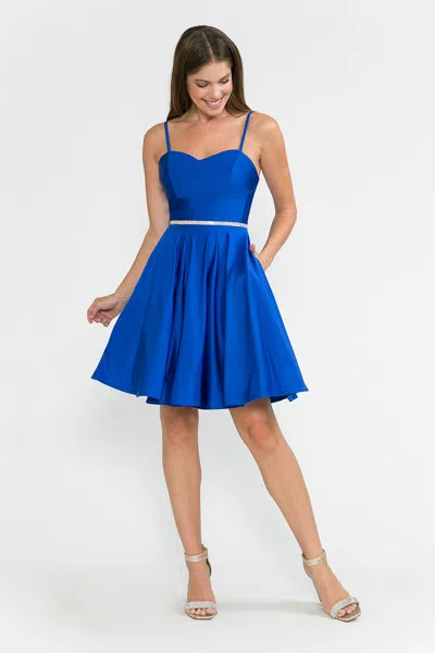 Truedames Cocktail Dress Sweetheart Embellished Party Dress In Blue