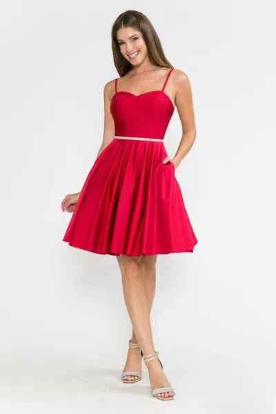 Truedames Cocktail Dress Sweetheart Embellished Party Dress In Pink