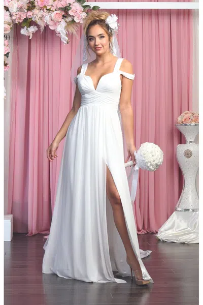 Truedames Cold Shoulder Bridesmaids Evening Gown In Multi