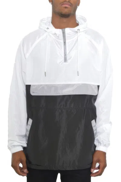 Truedames Color Block Anorak Jacket Pullover Windbreaker In White