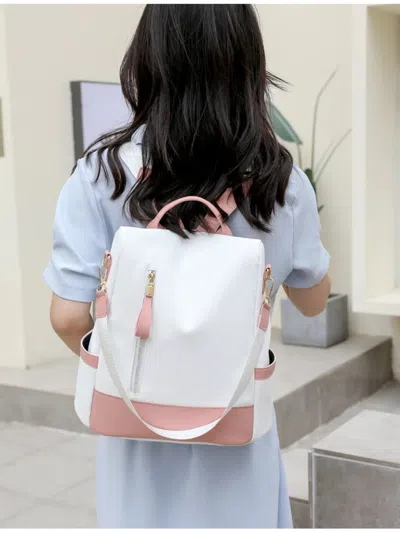 Truedames Color Block Convertible Backpack Bag In Pink