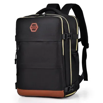 Truedames Color Block Multi-pockets Backpack Bag In Black