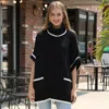 Truedames Colored Edge Solid Sleeveless Pocket Sweater In Black