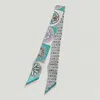 Truedames Colorful Circle Motif Abstract Pattern Printed Twilly Skinny Scarf In Blue