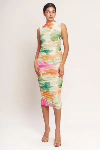 Truedames Colorful Confidence Power Mesh Midi Dress In Multi