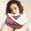 Truedames Colorful Pattern Soft Sherpa Infinity Scarf In Brown
