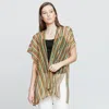 Truedames Colorful Striped Cover Up Kimono Poncho In Multi