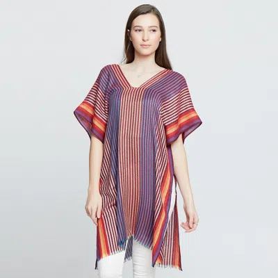 Truedames Colorful Striped Printed Kaftan In Multi
