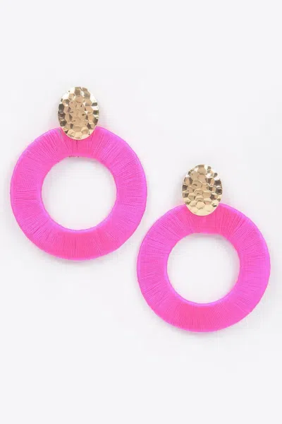 Truedames Colorful Thread Earring In Pink