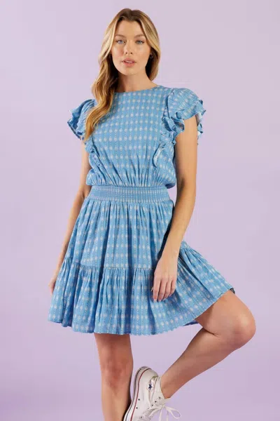 Truedames Come As You Are Woven Mini Dress In Blue