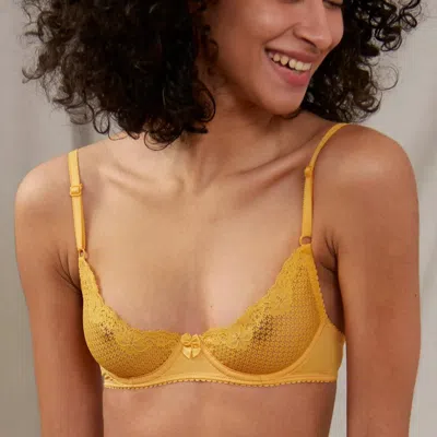 Truedames Comfortable Demi Cup Bra In Yellow