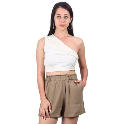 Truedames Comfy Chic Elastic Waist Shorts In Brown