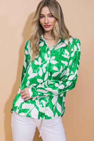 Truedames Coming To My Senses Woven Top In Green