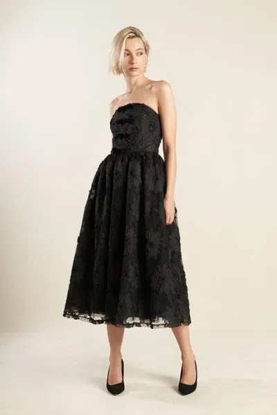 Truedames Confidence Game Lace Midi Dress In Black