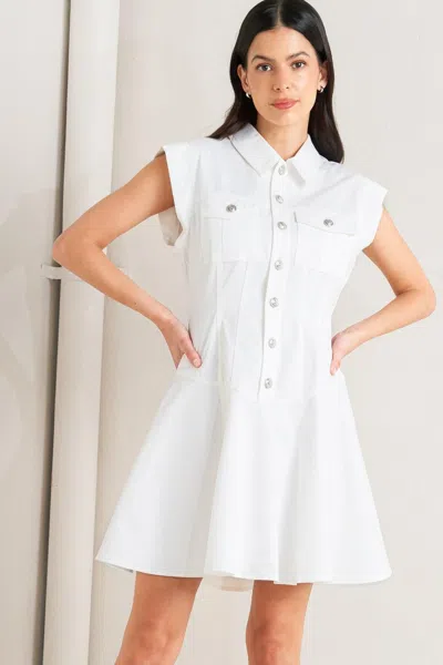 Truedames Confidently Yours White Woven Mini Dress