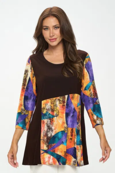 Truedames Contrast Curve Knit Top In Multi