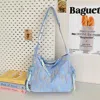 Truedames Contrast Texture Shoulder Bag In Blue