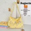 Truedames Contrast Texture Shoulder Bag In Yellow